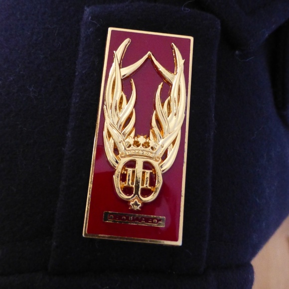 DSQUARED2 Tailored Wool Coat Size 38 Dark Navy - Picture 8 of 13